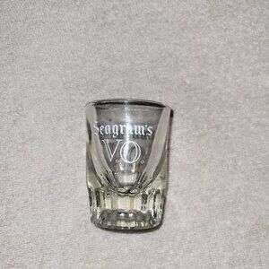 VTG Seagram's VO Canadian Whiskey Shot Glass Heavy Bottom GUC SEE PICTURES